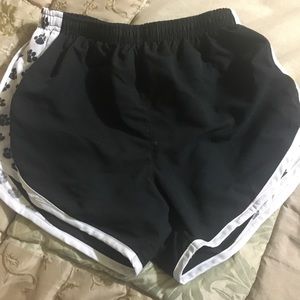 Black shorts with paw prints on side girls shorts